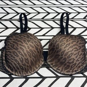 5/$20- Fredrick’s of Hollywood padded underwire animal print mesh bra size 34D